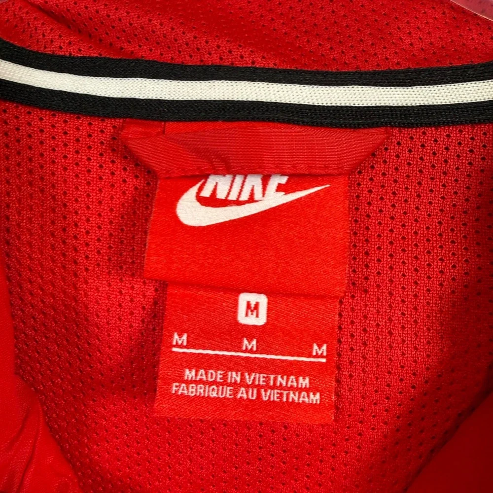 Nike Windrunner Jacket Mens Medium Red White Navy Blue Colorblock Hooded Zip‎